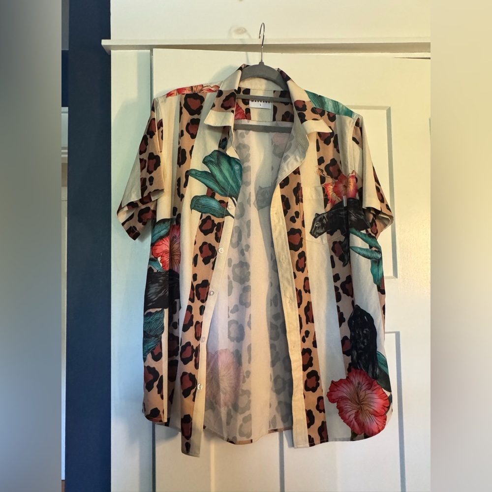 🌊 Poolside Party Ready –Mavrans “Leo Pantera” Matching Set (L Shirt + S Shorts)